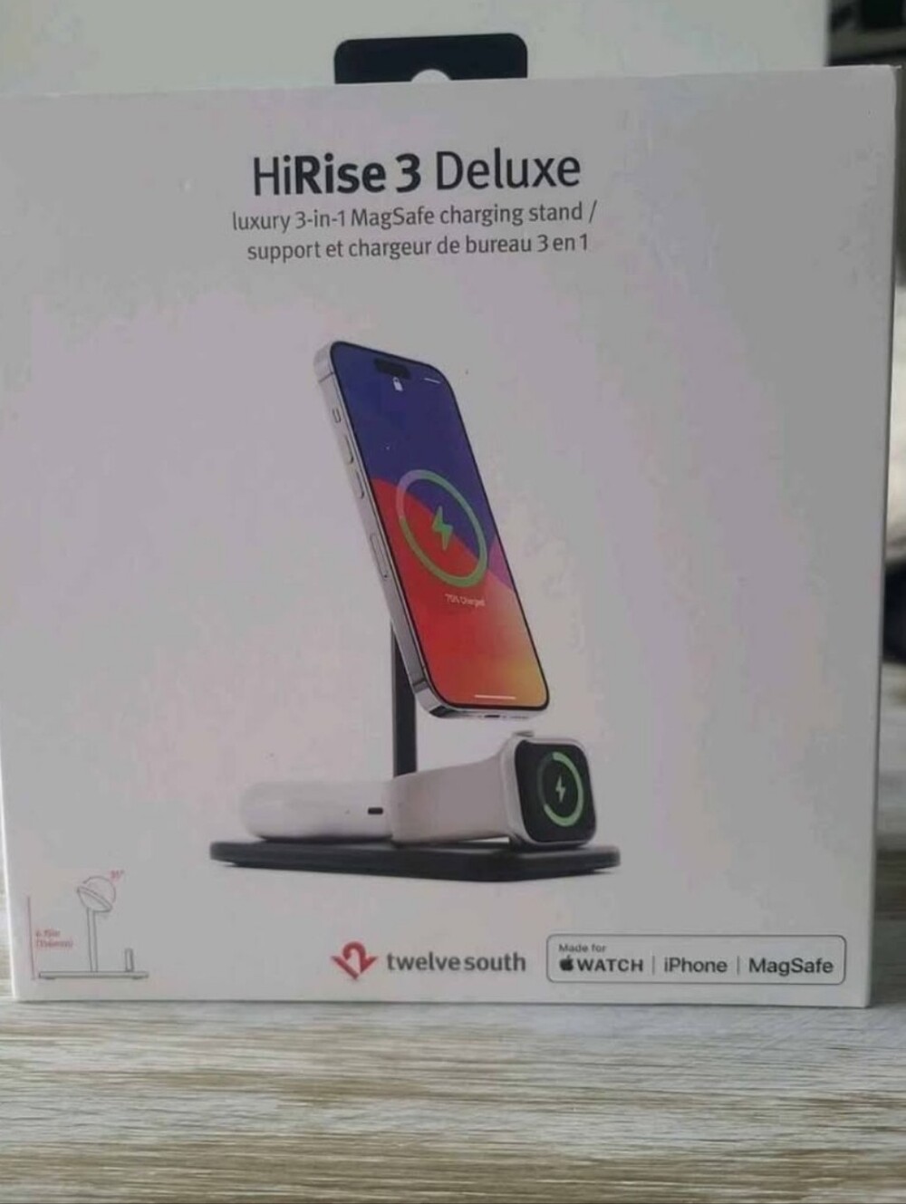 Electronic device charger Twelve South HiRise 3 Deluxe Wireless Luxury 3 In 1